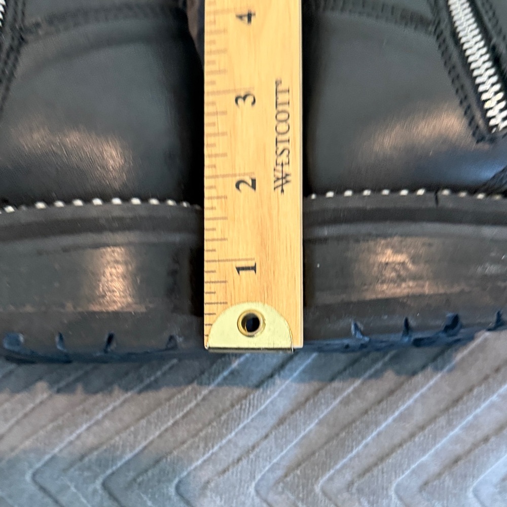 Aqua Black Leather Lace-Up Combat Boots - Picture 9 of 13